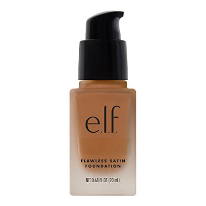 Base Satin Flawless e.l.f., Ligera y de Cobertura Media, Acabado Semimate, Vegana y Libre de Crueldad, Miel, 0.68 Fl Oz (20mL) - imagen 4