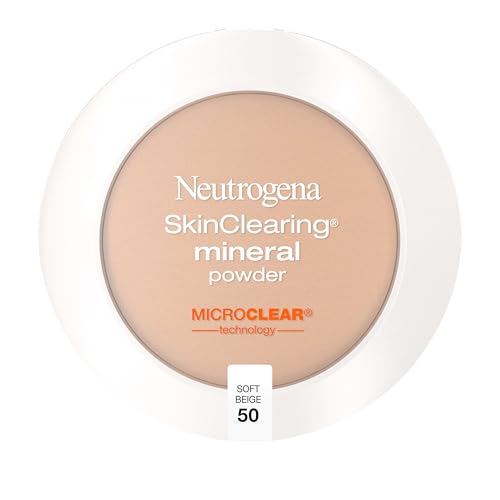Polvo Mineral Compacto Neutrogena SkinClearing para Piel Propensa al Acné, Maquillaje Absorbente de Aceite con Ácido Salicílico, Beige Suave 50, 10.8 - imagen 3