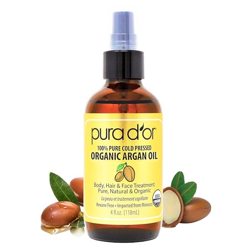 PURA D'OR Aceite de Argán Marroquí Orgánico 4 Oz – 100% Puro, Virgen y Prensado en Frío – Hidratante Ligero para Piel, Cara, Cuerpo y Cabello - imagen 3