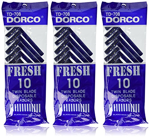 Máquinas de afeitar desechables Dorco Fresh de doble hoja para hombres (30 piezas), afeitado suave y cómodo, mango antideslizante, ideales para piel - imagen 4