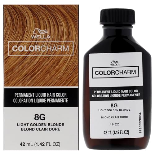 COLORCHARM Coloración Permanente Líquida para Cabello | 8G Rubio Dorado Claro | Cobertura de hasta 100% de Canas | 1.42 Fl Oz - imagen 1