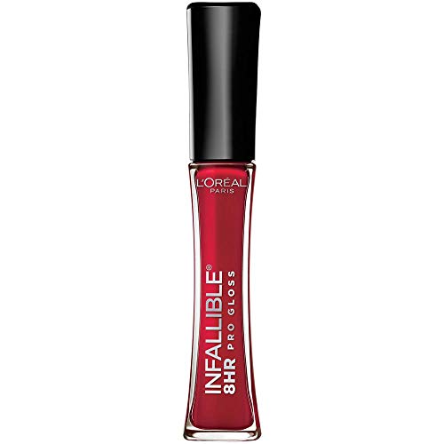 L'Oreal Paris Makeup Infallible Brillo Hidratante de Labios 8 Horas, Rojo Fatale, 0.21 Fl Oz - imagen 1