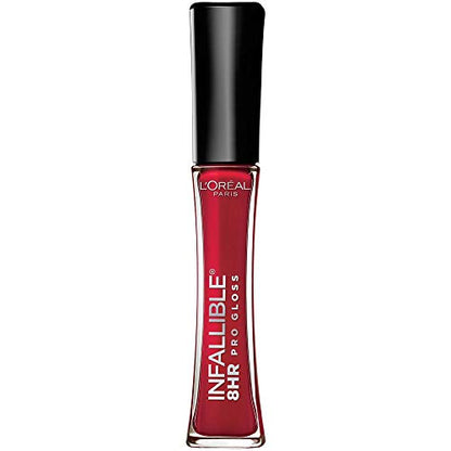 L'Oreal Paris Makeup Infallible Brillo Hidratante de Labios 8 Horas, Rojo Fatale, 0.21 Fl Oz - imagen 4
