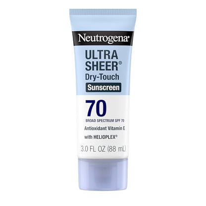 Loción Solar Neutrogena Ultra Sheer Dry-Touch SPF 70, Amplio Espectro, Resistente al Agua 80 Min, Sin Aceite, Sin Oxybenzone, No Comedogénico, - imagen 3