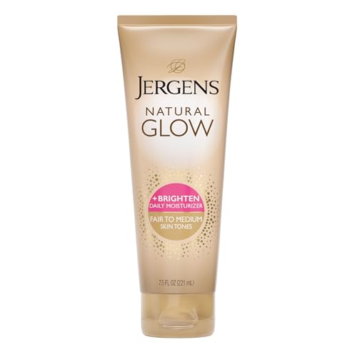 Loción Corporal Autobronceadora Jergens Natural Glow, Hidratante Diario para Piel Clara a Media, con Aceite de Coco, Vitamina E y Antioxidantes, 7.5 - imagen 1
