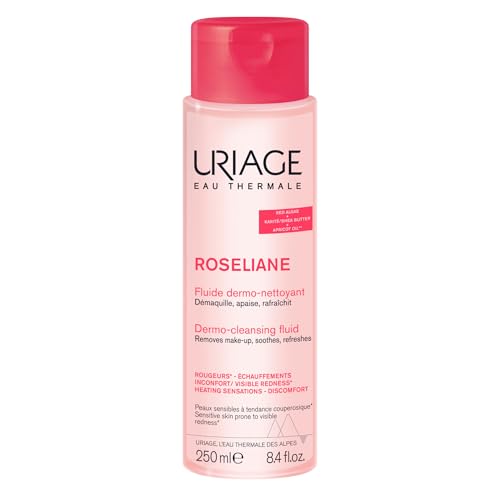 Uriage Roseliane Fluido Dermo-Limpiante | Limpiador Facial con Caléndula, Rosa y Aceite de Hueso de Albaricoque | Elimina Maquillaje, Loción en Gel, - imagen 1