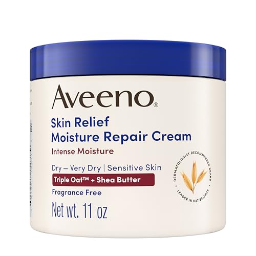 Crema Corporal Aveeno Skin Relief Intense Moisture Repair con Fórmula de Avena Triple y Manteca de Karité, Hidratación Duradera, Sin Fragancia, 11 oz - imagen 1