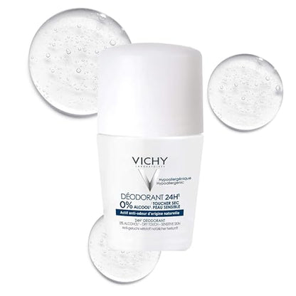 Desodorante Roll-On Vichy 24 Horas, Sin Aluminio, Acabado Invisible, Antitranspirante para Piel Sensible, Protección de 24 Horas - imagen 3
