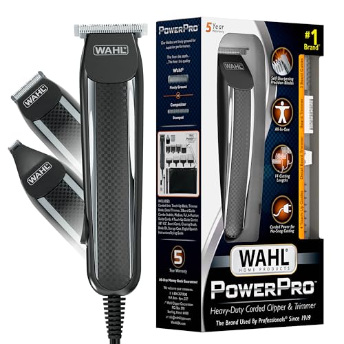 Kit de Recortadora Wahl PowerPro con Cable para el Cuidado Masculino – para Barba, Bigote, Cejas, Nariz y Cuerpo – Modelo 9686 - imagen 1