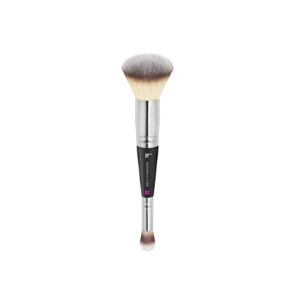Brocha IT Cosmetics Heavenly Luxe Complexion Perfection #7 - Brocha de Maquillaje Doble Punta para Base, Corrector y Contorno, Fibras Sintéticas - imagen 1