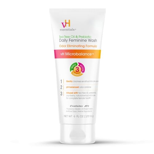 vH essentials, Jabón Femenino Diario pH Balanceado, Aceite de Árbol de Té y Prebiótico, 6 Fl Oz, (Paquete de 1) 54306 Clear - imagen 1