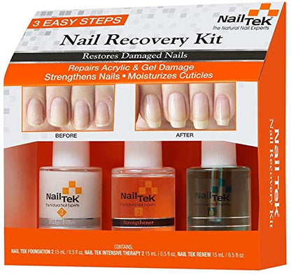 Kit Nail Tek para Reparar Uñas Dañadas: Terapia Intensiva (0.5 oz), Base (0.5 oz) y Renovar (0.48 oz) - imagen 4