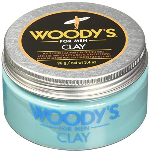 Arcilla para el cabello Woody's Premium para hombres – Acabado mate, pomada de fuerte sujeción, texturizante y modeladora, control flexible, 3.4 oz - imagen 1