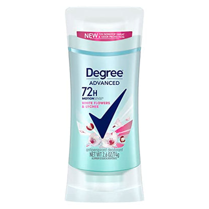 Desodorante Antitranspirante Degree Advanced Protección Flores Blancas y Lichi para Mujeres, Control de Sudor y Olores por 72 Horas, 2.6 oz - imagen 4