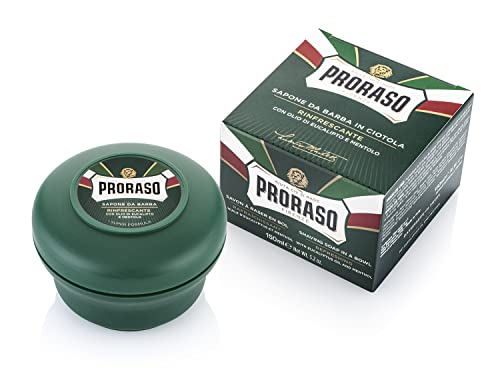 Jabón de Afeitar Proraso - Aceite de Eucalipto y Mentol - Jabón Refrescante en Tazón para Todo Tipo de Barba - Afeitado Italiano para Hombres - 5.2oz - imagen 2