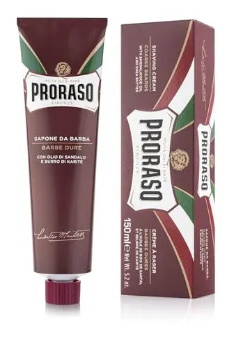 Crema de Afeitar Proraso - Aceite de Sándalo y Manteca de Karité - Crema Hidratante y Nutritiva para Barbas Duras - Afeitado Italiano para Hombres - - imagen 1