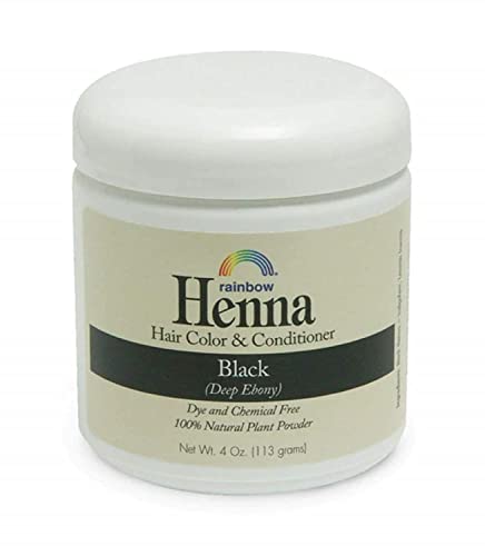 Rainbow Research Henna Color y Acondicionador para Cabello, Negro Persa Ébano Profundo, 4 Onzas - imagen 1