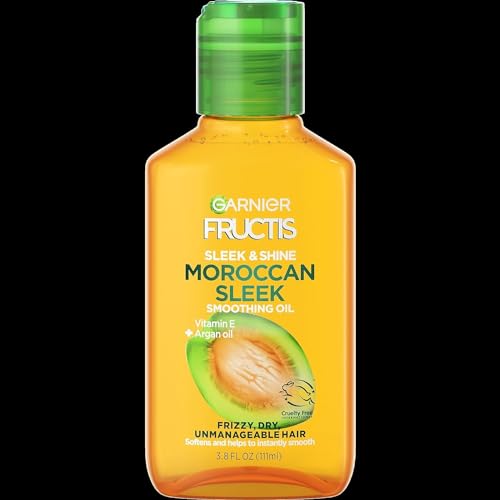 Garnier Fructis Aceite Suavizante Marroquí Sleek & Shine para Cabello Frizado y Seco, 3.75 Fl Oz, 1 Unidad - imagen 1