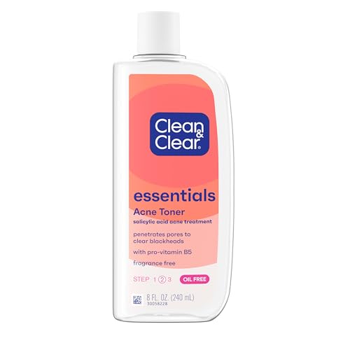Tónico Facial Limpiador y Libre de Aceite Clean & Clear Essentials, Tratamiento para Acné con 2% de Ácido Salicílico y Pro-Vitamina B5, 8 fl oz - imagen 1