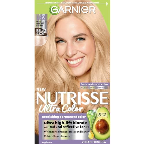 Garnier Nutrisse Ultra Color Tinte para Cabello, Coloración Permanente Vegan y Cruelty-Free, LB2 Rubio Natural Ultra Claro (Pina Colada), 1 Unidad - imagen 3