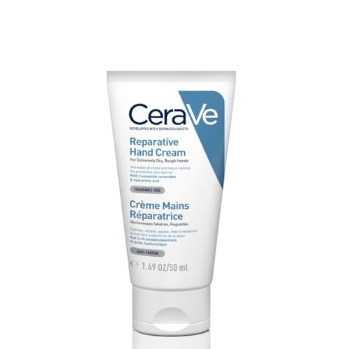 Crema de Manos Terapéutica CeraVe para Manos Secas y Agrietadas con Ácido Hialurónico y Niacinamida, Sin Fragancia, 3 Onzas - imagen 1