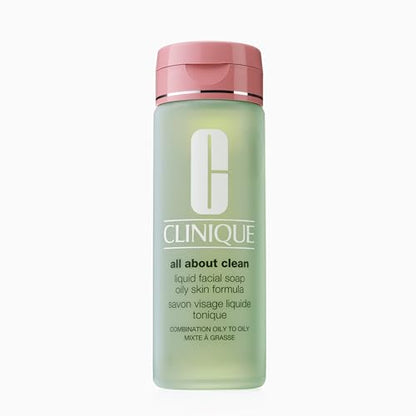 Clinique 3-Step All About Clean Limpiador Facial Líquido | Jabón para el rostro para piel grasa | Tipos 3 + 4, 6.7 Fl Oz - imagen 4