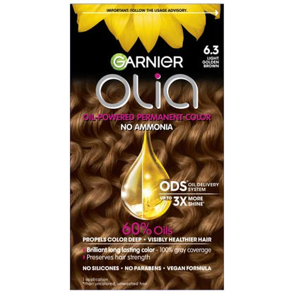 Garnier Olia Color de Cabello, Tinte Permanente Sin Amoníaco, Fórmula con Aceite para 100% Cobertura de Canas y 3x Brillo, Vegano y Libre de - imagen 2