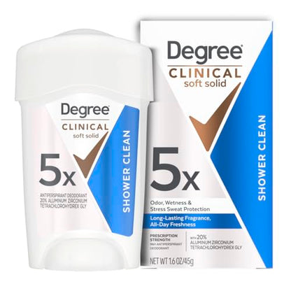 Desodorante Antitranspirante Degree Clinical Strength 96 Horas Protección contra Sudor y Olores, Sólido Suave, 1.7 oz - imagen 1