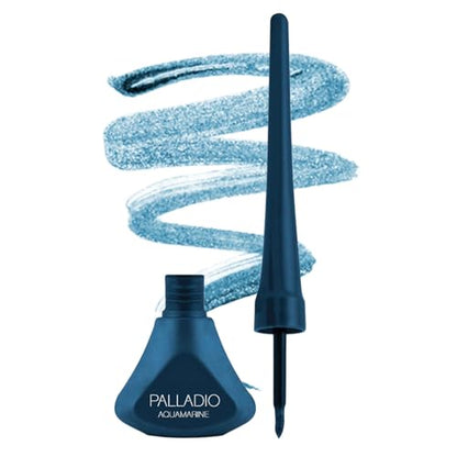 Eyeliner Líquido Palladio, Alta Pigmentación y Resistente al Agua, Para Definición Intensa de Ojos, Incluye Aplicador de Punta de Fieltro, Acuamarina - imagen 1