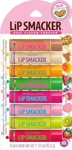 Paquete de Bálsamo Labial Lip Smacker Original & Best con Sabor a Galleta de Avena, Vainilla, Mango, Sandía, Ponche Tropical, Algodón de Azúcar, - imagen 3