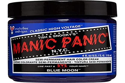 MANIC PANIC Classic Blue Moon Tinte Semipermanente para Cabello - Color Azul Frío Neón para Mujeres y Hombres - Dura 4-6 Semanas - Vegano, Sin - imagen 1