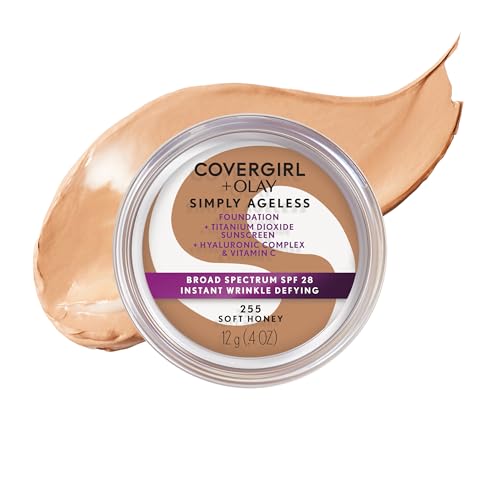 CUBIERTA Simply Ageless Base de Maquillaje Definidora de Arrugas Instantánea, SPF 28, Complejo de Ácido Hialurónico y Vitamina C - 255 Miel Suave, - imagen 3