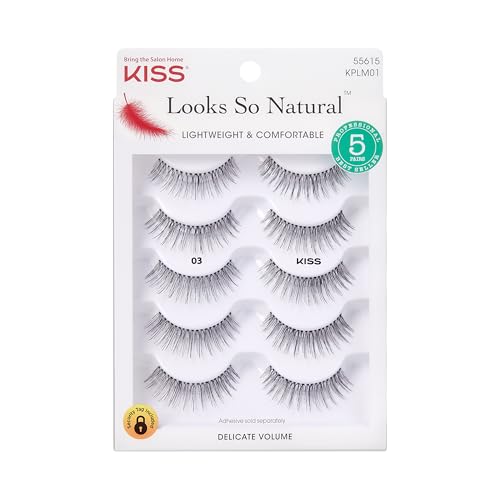 KISS Pestañas Postizas Looks So Natural, Multipack - 03, 10mm, Fáciles de Aplicar, Reutilizables, Clusters de Pestañas - imagen 3