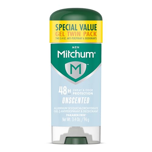 Antitranspirante y desodorante en gel para hombres Mitchum, protección triple contra olores, sin fragancia, 48 horas, paquete de 2 - imagen 3