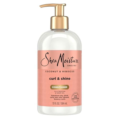 Acondicionador SheaMoisture Curl & Shine con Coco y Hibisco, para Cabello Rizado y Grueso, Hidratante y Suavizante, 13 oz - imagen 4