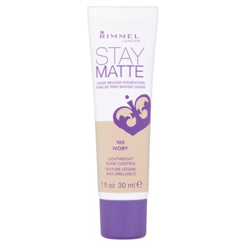 Base líquida mousse Rimmel London Stay Matte - 091 Light Ivory - Ligera, control de brillo, libre de aceite, 1oz - imagen 1