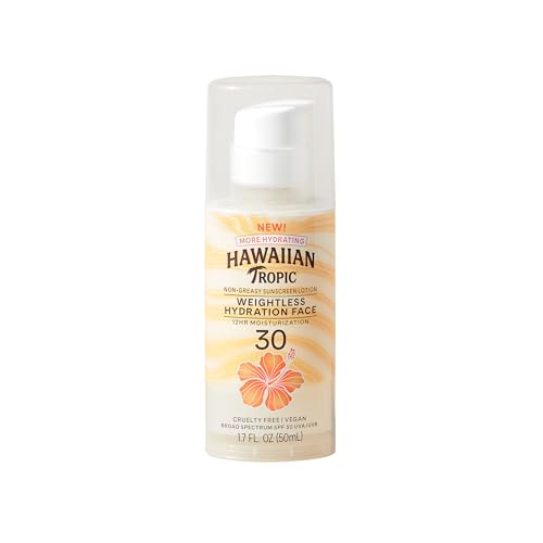 Hawaiian Tropic Loción Hidratante Liviana para el Rostro con Protector Solar SPF 30, 1.7oz | Loción Solar de Viaje, Esenciales de Playa, Protección - imagen 1