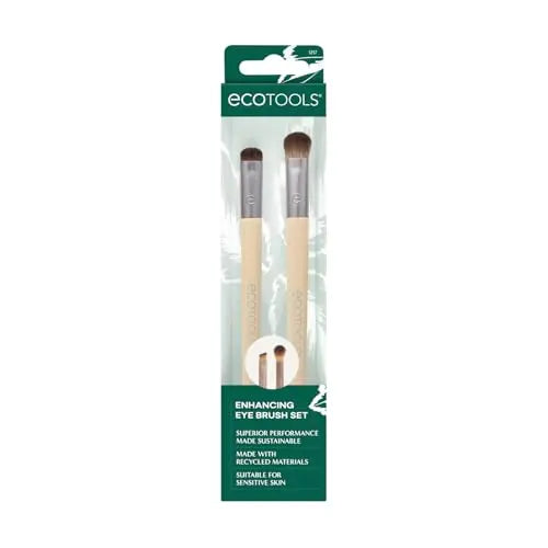 Set de Brochas para Ojos EcoTools, Brochas de Maquillaje para Sombra de Ojos Líquida, Crema y Polvo, Doble Cara, Ecológicas, Sintéticas, - imagen 1