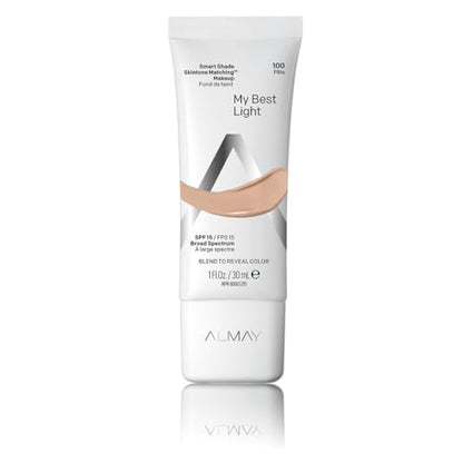Base de Maquillaje Almay Smart Shade, Fondos que se Adaptan al Tono de Piel con SPF 15, Hipoalergénica, Libre de Aceite, Probada por Dermatólogos, - imagen 1