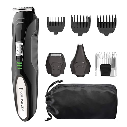 Kit de Afeitado Todo en Uno Remington PG6025, 8 Piezas, Recortadora, Afeitadora para Hombre, Cortapelos, Peines para Barba y Stubble, Negro - imagen 4