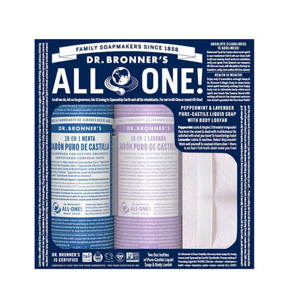 Set de Regalo de Jabón Líquido Dr Bronner's Peppermint y Lavanda con Esponja Orgánica, 16 Fl Oz - imagen 2