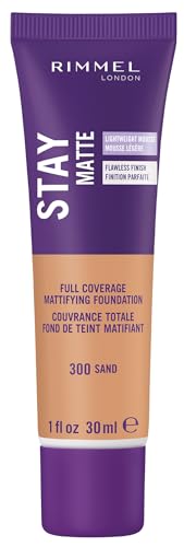 Base líquida mousse Rimmel London Stay Matte - 300 Sand - Ligera, control de brillo, libre de aceite, 1 oz - imagen 4