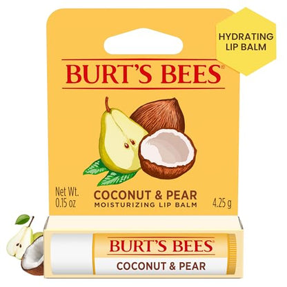 Bálsamo Labial Burt's Bees de Coco y Pera, Hidratante Labial con Cera de Abejas de Sostenibilidad Responsable, Tratamiento Labial Natural, 1 Tubo, - imagen 3