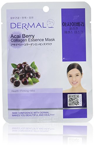 Mascarilla Facial DERMAL Acai Berry Collagen Essence 23g Paquete de 10 - Hidratante y Reafirmante para una Piel Saludable y Limpia, Tratamiento Diario - imagen 4