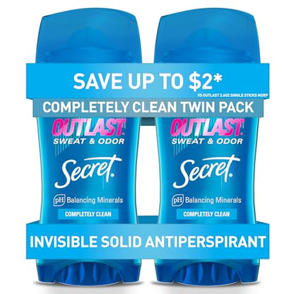 Desodorante Antitranspirante Secret Outlast para Mujeres, Protección contra Sudor y Olores de 72 horas, Minerales Equilibrantes de pH, Sólido - imagen 2