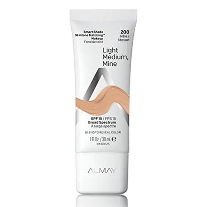 Base de Maquillaje Almay que se Adapta al Tono de Piel, Smart Shade con SPF 15, Hipoalergénica, Libre de Aceite, Probada por Dermatólogos, 200 Light - imagen 1