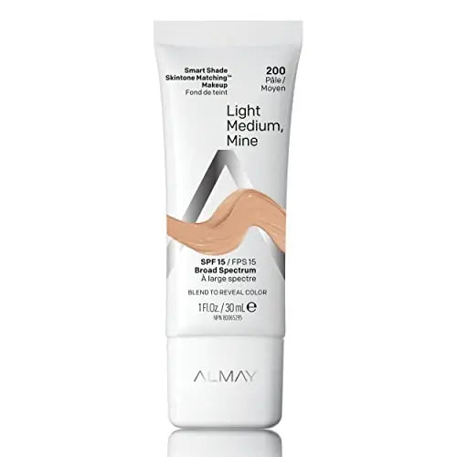 Base de Maquillaje Almay que se Adapta al Tono de Piel, Smart Shade con SPF 15, Hipoalergénica, Libre de Aceite, Probada por Dermatólogos, 200 Light - imagen 2