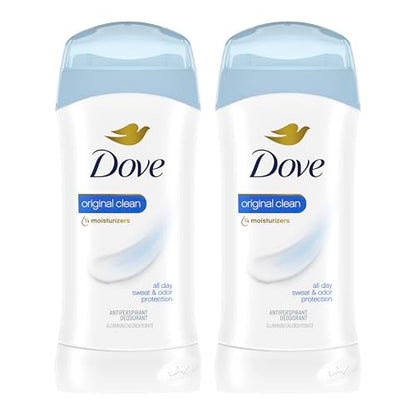 Desodorante Antitranspirante Dove Invisible Solid 2 Piezas Original Clean para Mujeres, Protección contra Sudor y Olores 2.6 oz - imagen 1
