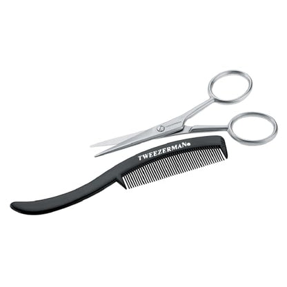 Tijeras y Peine para Bigote Tweezerman G.E.A.R., Color Negro - imagen 1