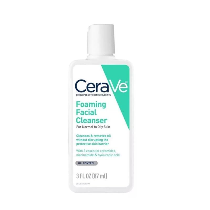 Limpiador Facial Espumoso CeraVe | Tamaño de Viaje 3 Fl. Oz | Jabón Facial Diario para Piel Grasa | Sin Fragancia - imagen 3
